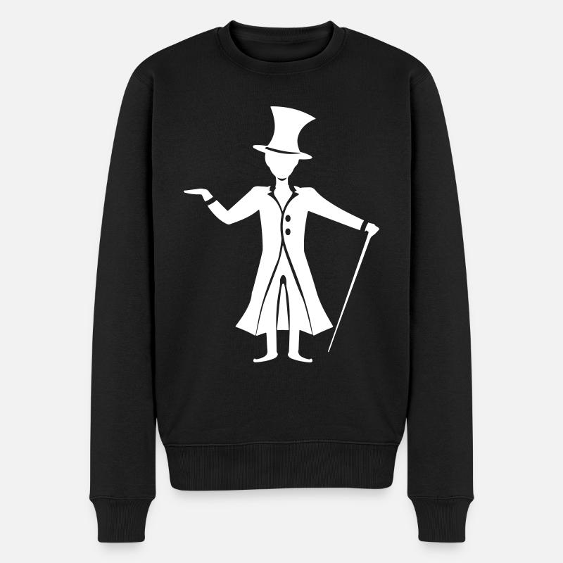 Magier Zauberer - Männer Premium Bio Pullover - Schwarz