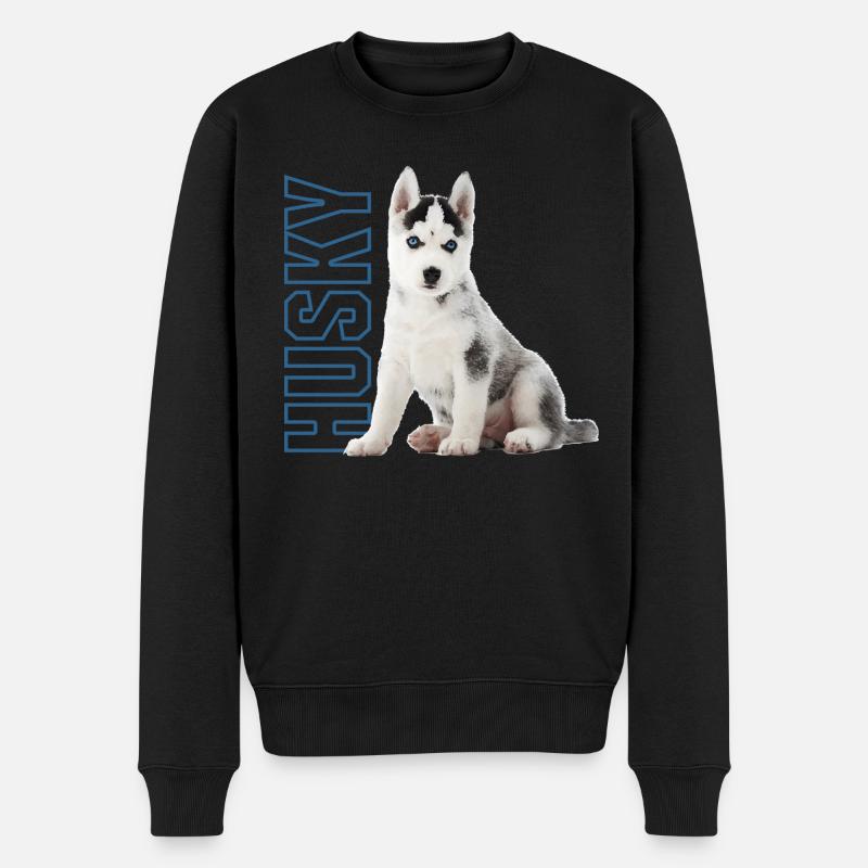Husky - Männer Premium Bio Pullover - Schwarz