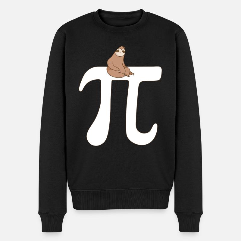 Math Sloth Pi - Männer Premium Bio Pullover - Schwarz