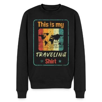 This is my Traveling Shirt - Pull Premium bio Homme - noir - Devant - Nico (187cm)
