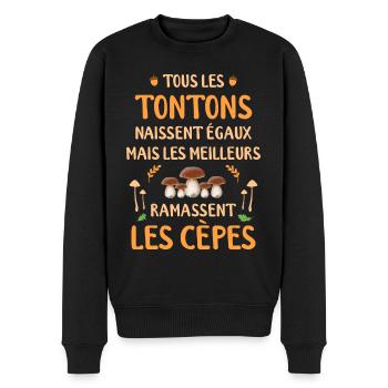 Cèpe Champignon Meilleur Tonoton Cèpes Champignons - Pull Premium bio Homme - noir - Devant - Nico (187cm)