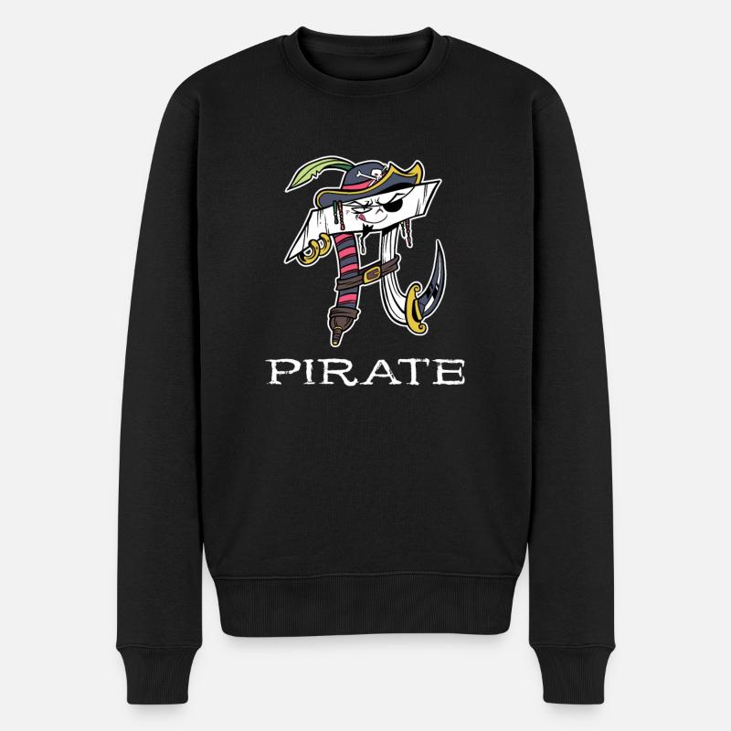 Math Pirate Pi - Männer Premium Bio Pullover - Schwarz