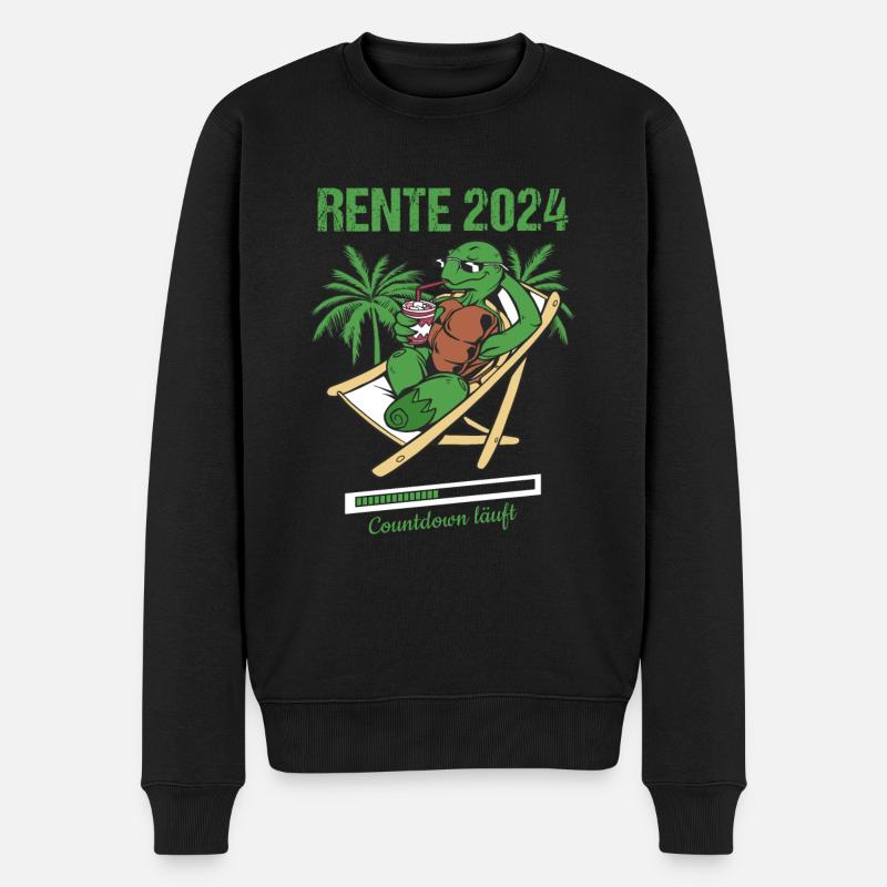 Rente 2024 Countdown Läuft Rente 2024 - Männer Premium Bio Pullover - Schwarz