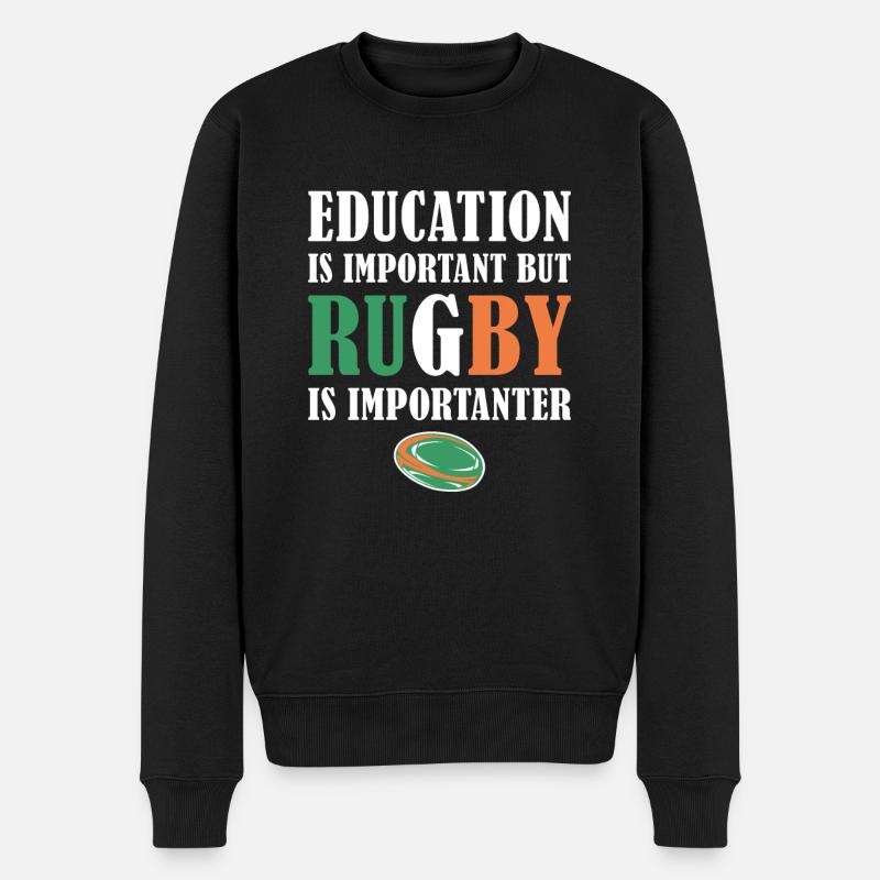 But Rugby Is Importanter Ireland Rugby - Männer Premium Bio Pullover - Schwarz