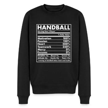Sport Nutrition Handball - Männer Premium Bio Pullover - Schwarz - Vorne - Nico (187cm)