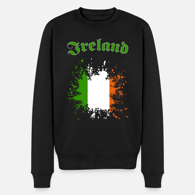 Ireland - Männer Premium Bio Pullover - Schwarz