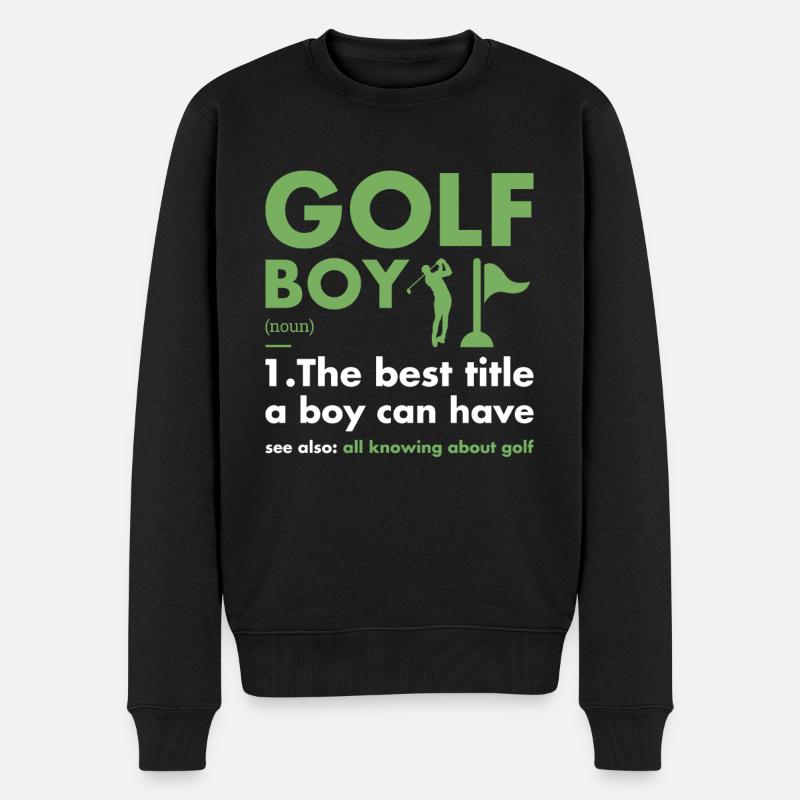Sport Boy Definition Golf - Männer Premium Bio Pullover - Schwarz