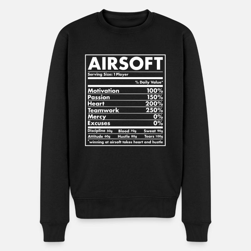 Sport Nutrition Airsoft - Männer Premium Bio Pullover - Schwarz