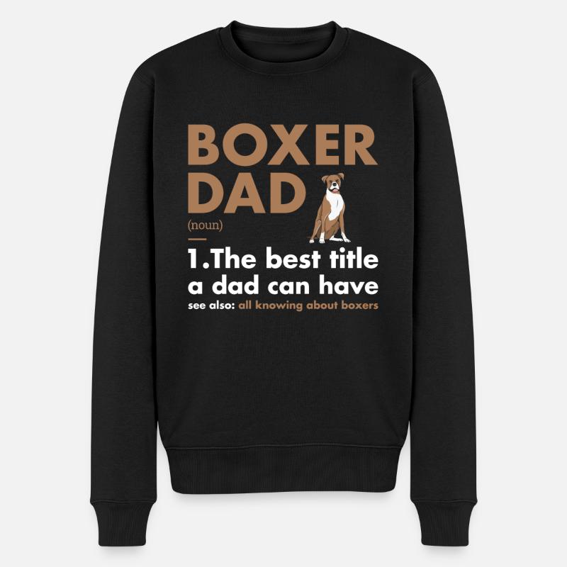 Boxer Dad Definition - Männer Premium Bio Pullover - Schwarz