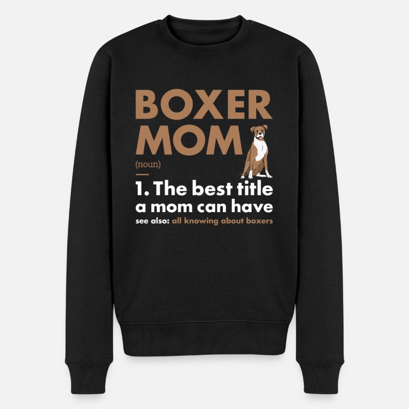 Boxer Mom Definition - Männer Premium Bio Pullover - Schwarz