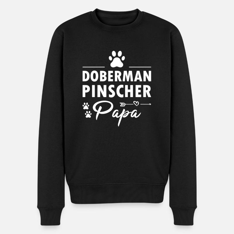 Doberman Pinscher Papa - Männer Premium Bio Pullover - Schwarz