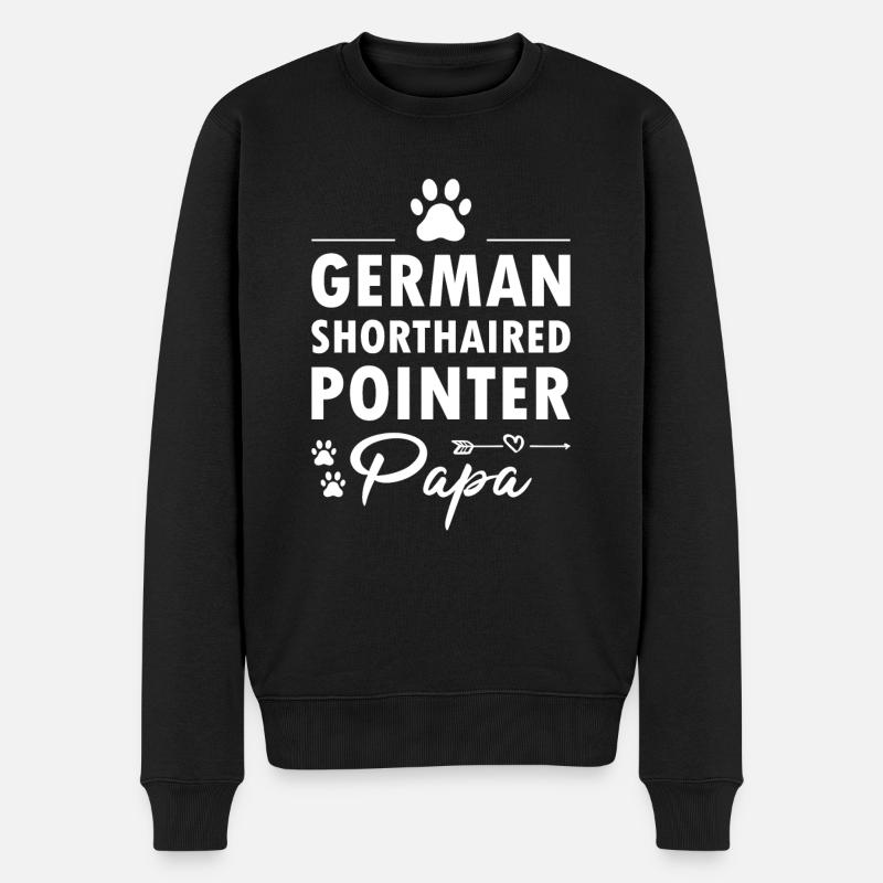 German Shorthaired Pointer Papa - Männer Premium Bio Pullover - Schwarz