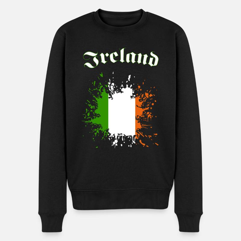 Ireland - Männer Premium Bio Pullover - Schwarz