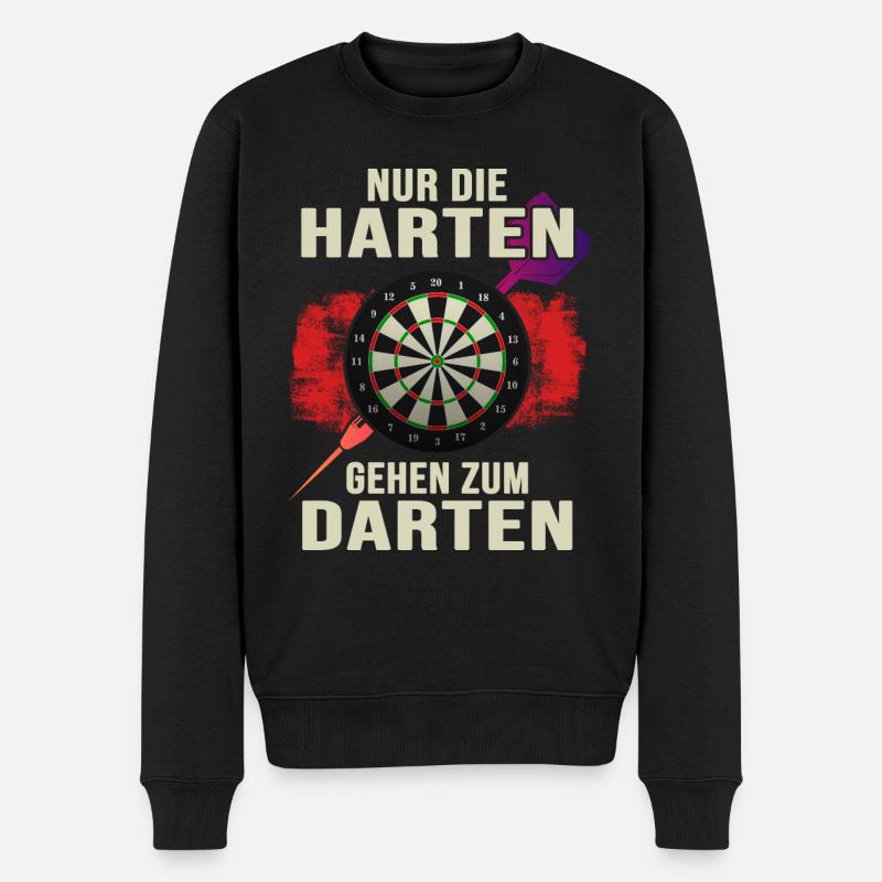 Dart Dartspieler Dartpfeil darten Dartscheibe - Männer Premium Bio Pullover - Schwarz