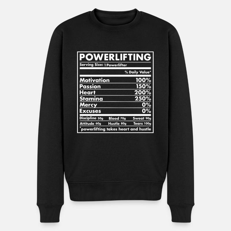 Nutrition sportive Powerlifting - Pull Premium bio Homme - noir
