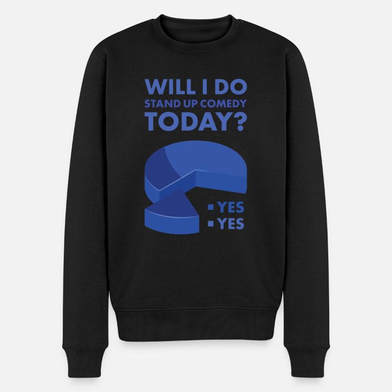 Comedian Will I Knit Today - Männer Premium Bio Pullover - Schwarz