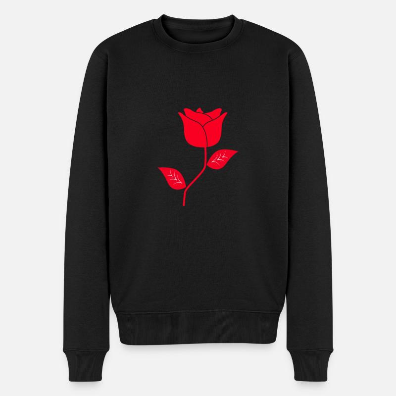 Rose - Männer Premium Bio Pullover - Schwarz