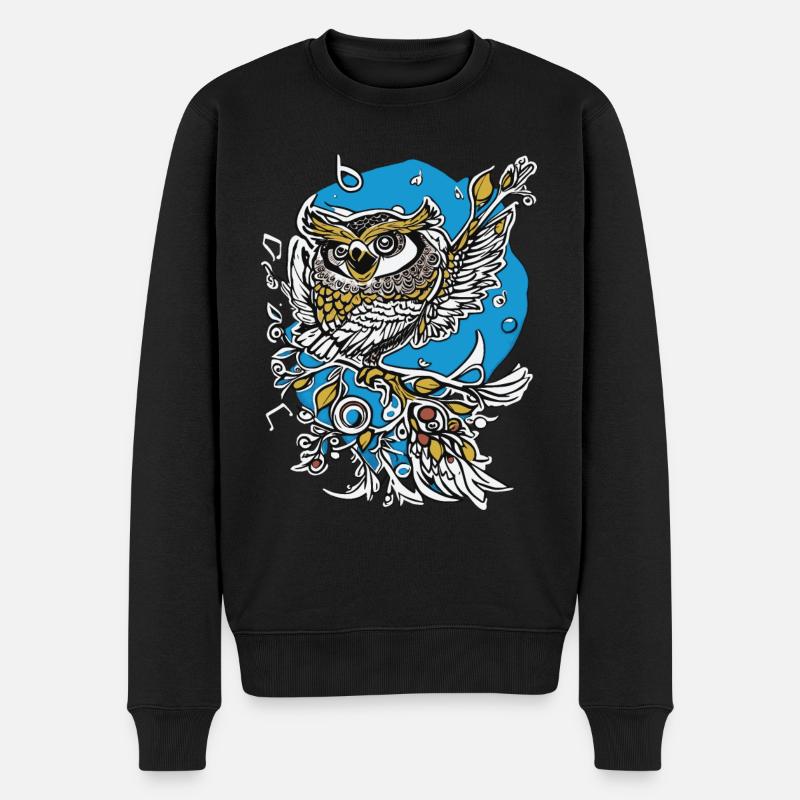 HIBOU - Pull Premium bio Homme - noir