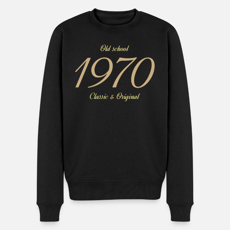 Old School 1970 klassisch & original - Männer Premium Bio Pullover - Schwarz