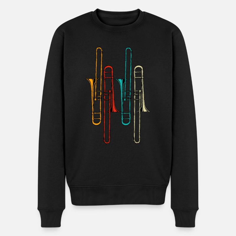 Cadeau vintage de trombone pour les joueurs de trombone - Pull Premium bio Homme - noir