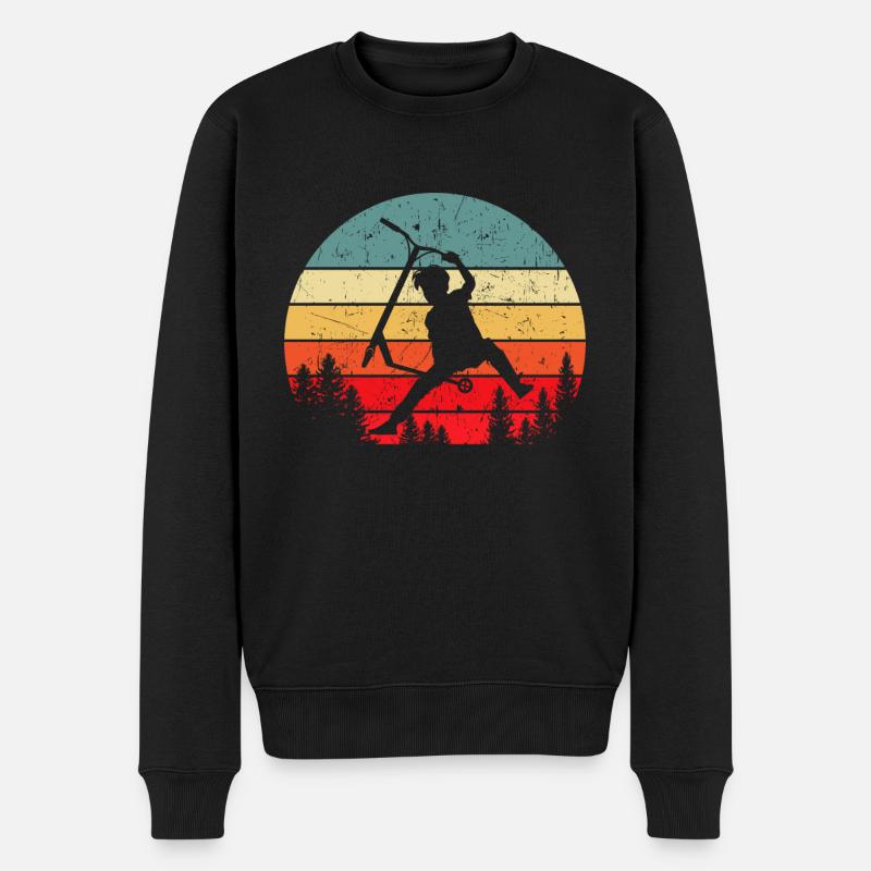 Scooter Stunt Tretroller Geschenkidee - Männer Premium Bio Pullover - Schwarz