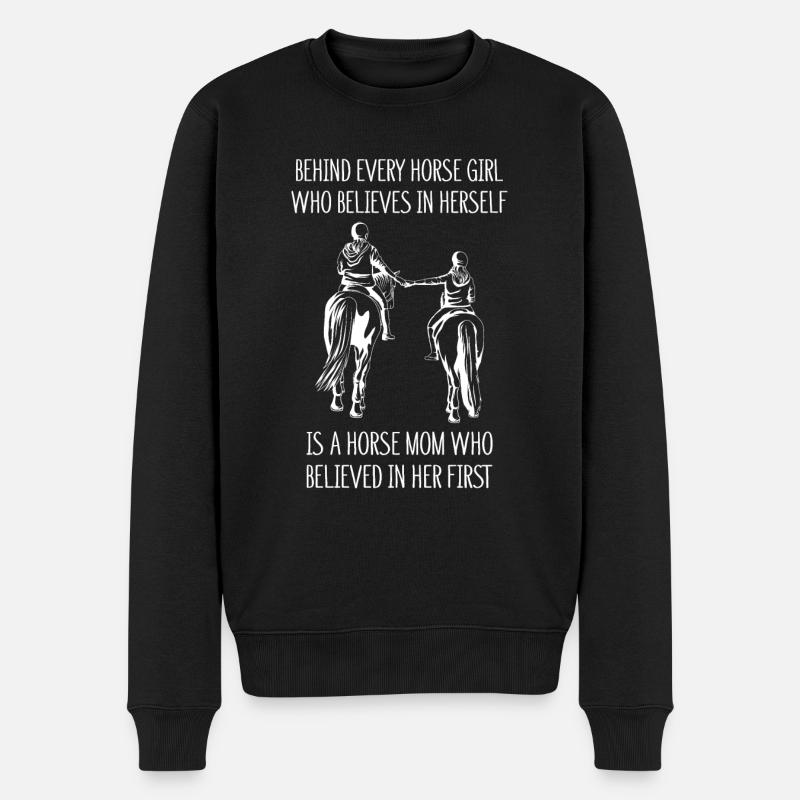 Reiten Mutter und Tochter Spruch Geschenk - Männer Premium Bio Pullover - Schwarz