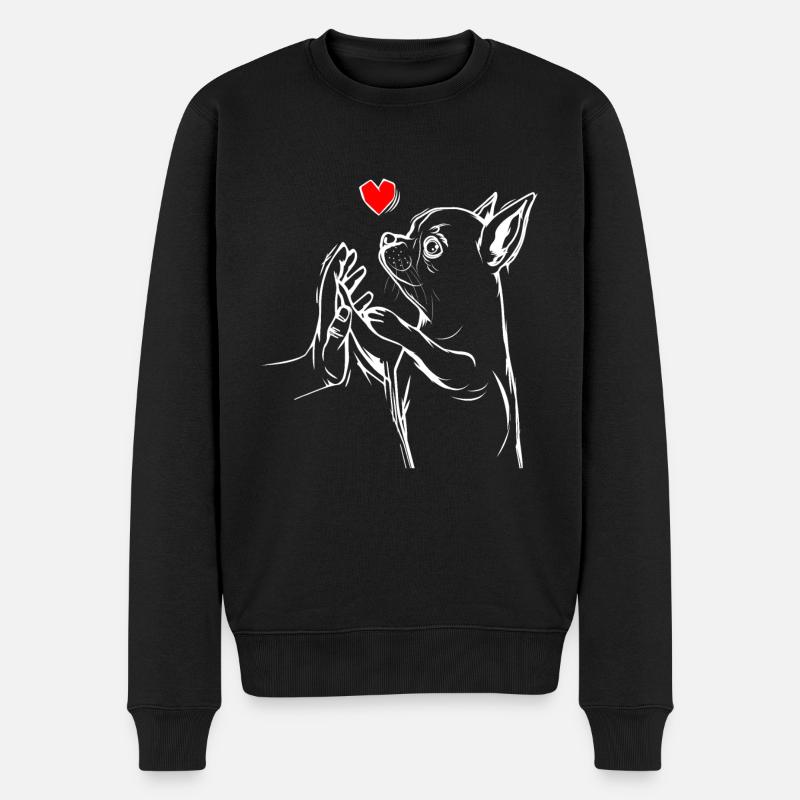 Chihuahua Liebe Frauchen süße Hunde - Männer Premium Bio Pullover - Schwarz