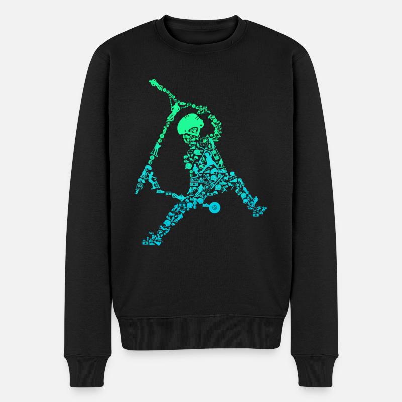 Scooter Stunt Tretroller Geschenk - Männer Premium Bio Pullover - Schwarz