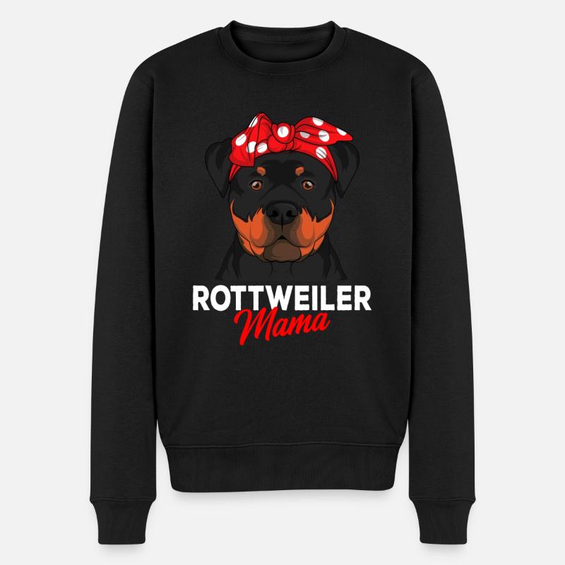 Rottweiler Mama Hunde Frauchen - Männer Premium Bio Pullover - Schwarz