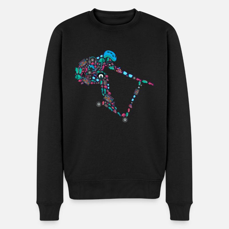 Scooter Stunt Roller E-Roller Jungen - Männer Premium Bio Pullover - Schwarz