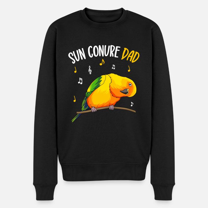 Perruche papa oiseau amoureux - Pull Premium bio Homme - noir