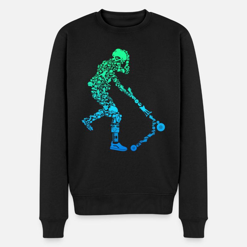 Stunt Scooter Roller Tretroller Kinder Jungen - Männer Premium Bio Pullover - Schwarz