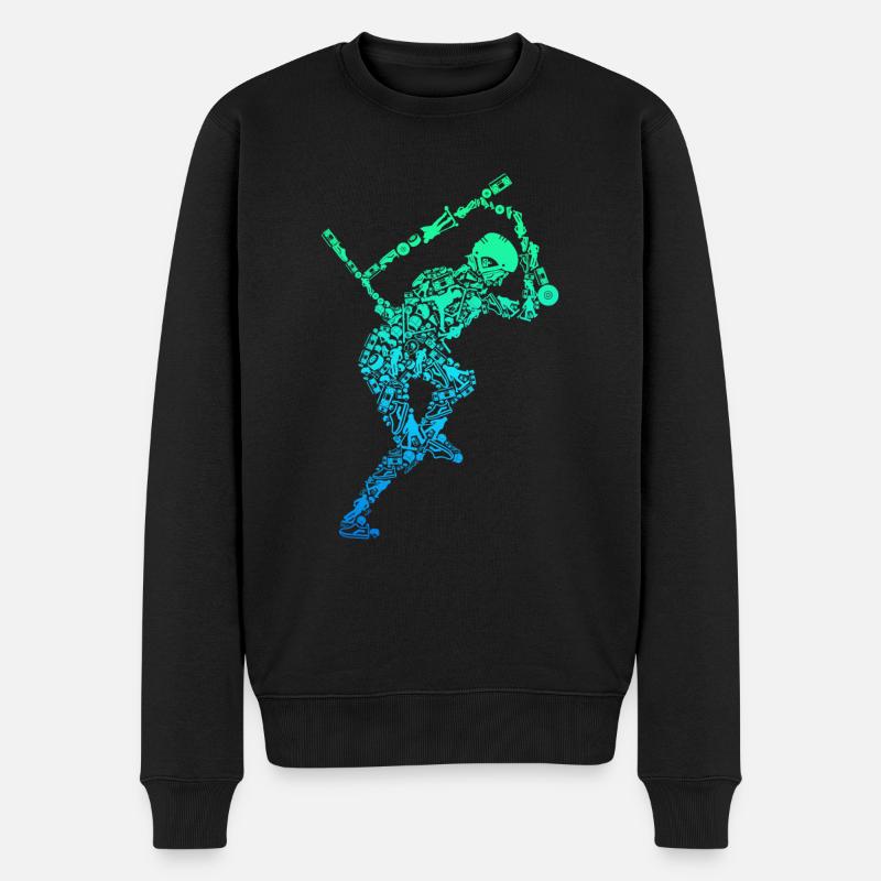Scooter Roller Stunt Tretroller Kinder - Männer Premium Bio Pullover - Schwarz