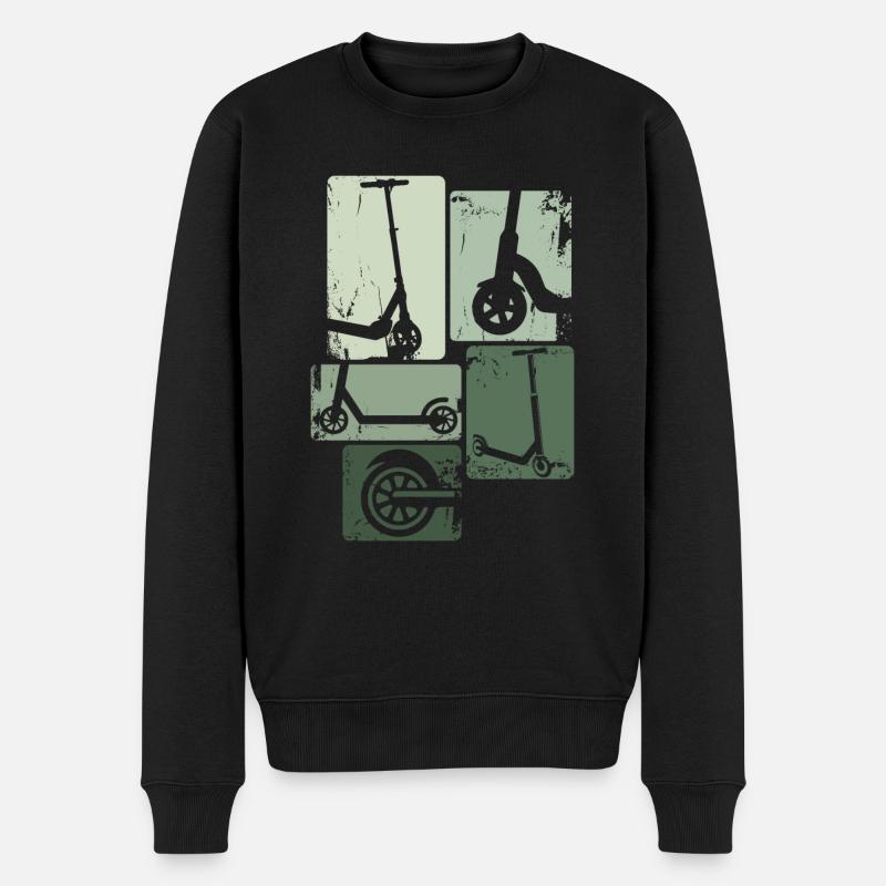 Scooter Roller Stunt Retro Vintage Tretroller - Männer Premium Bio Pullover - Schwarz