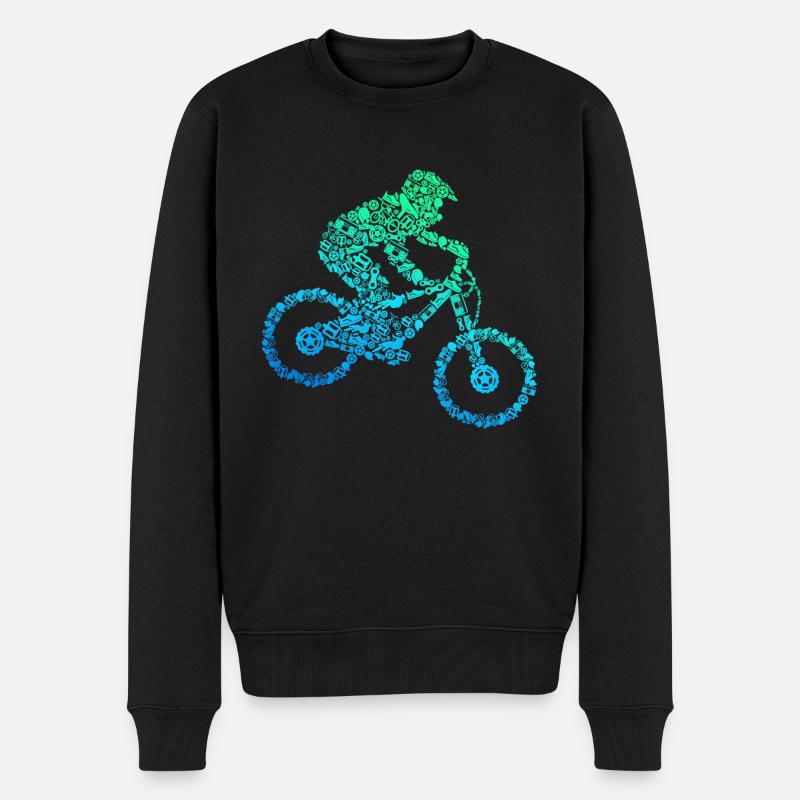 Downhill Mountainbike Biker MTB Jungen - Männer Premium Bio Pullover - Schwarz