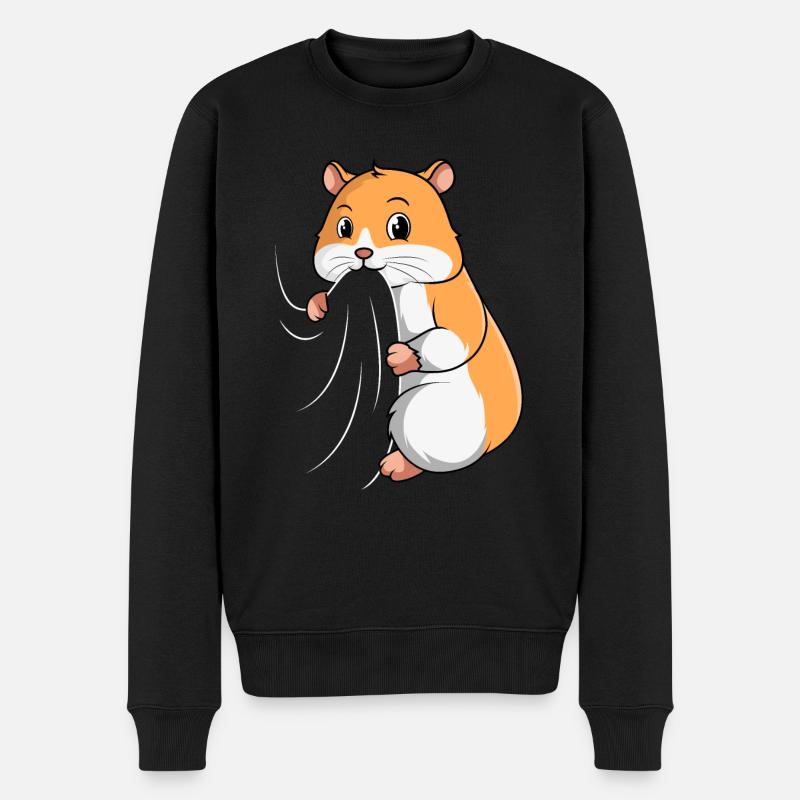 Hamster Goldhamster Mädchen Kinder - Männer Premium Bio Pullover - Schwarz