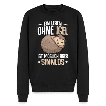Igel Liebhaber Kinder Damen Herren - Männer Premium Bio Pullover - Schwarz - Vorne - Nico (187cm)