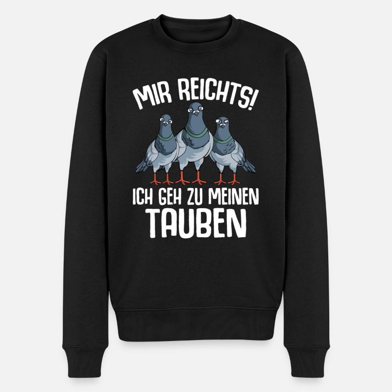 Mir reichts ich geh zu meinen Tauben - Männer Premium Bio Pullover - Schwarz