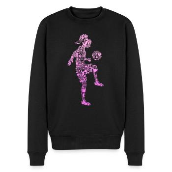 Fußball Mädchen Fußballerin Damen - Männer Premium Bio Pullover - Schwarz - Vorne - Nico (187cm)