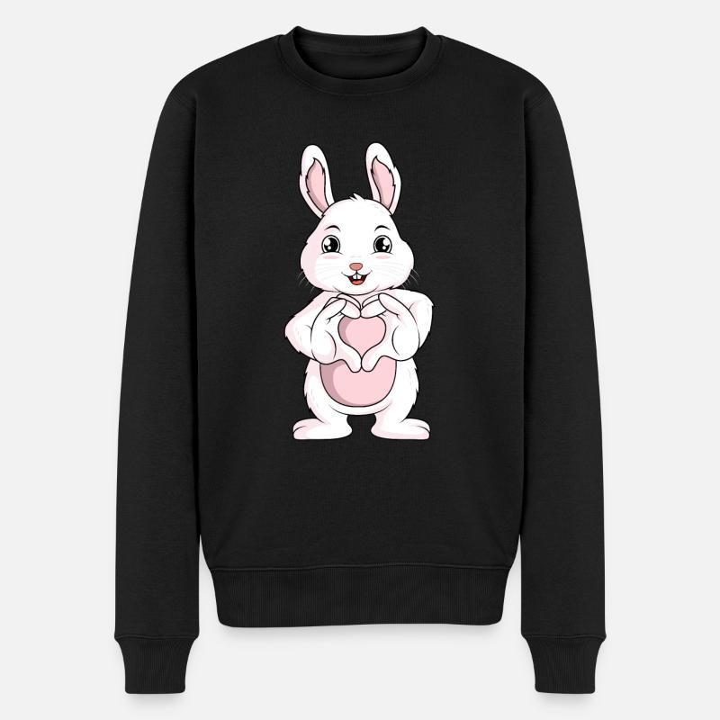 Lapins Amour lapin lapin fille - Pull Premium bio Homme - noir