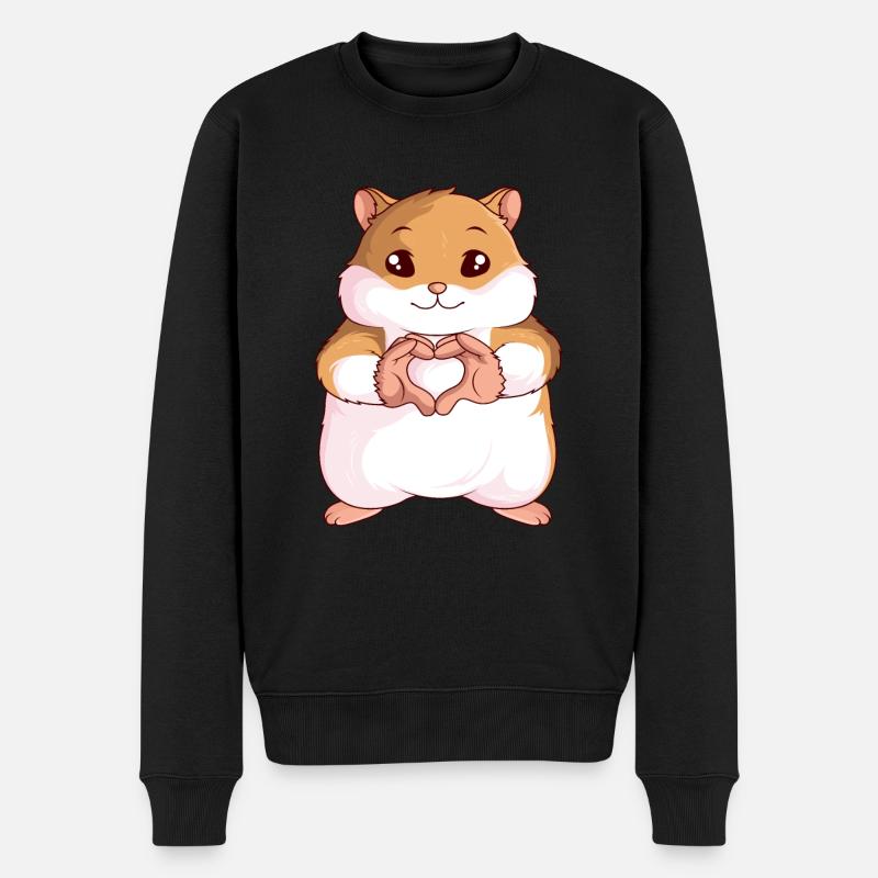 Hamster Liebhaber Mädchen Damen - Männer Premium Bio Pullover - Schwarz