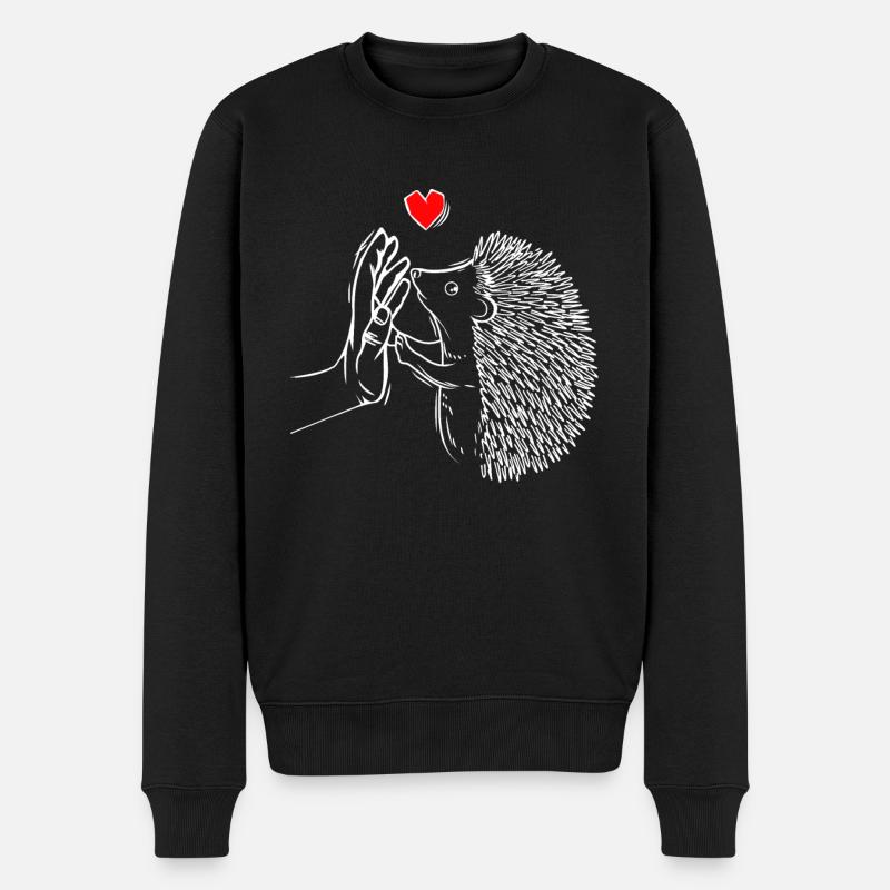 Igel Liebe Kinder Damen Kinder Mädchen - Männer Premium Bio Pullover - Schwarz
