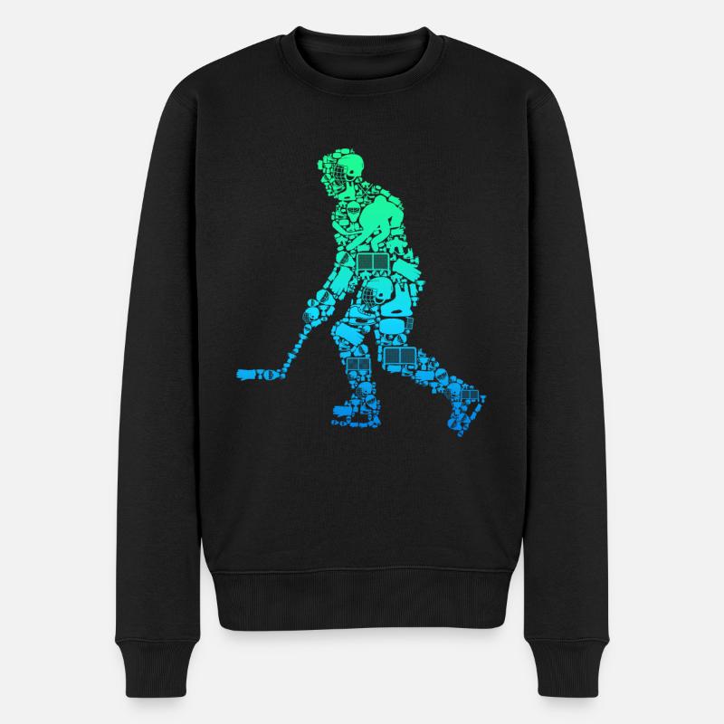 Eishockey Eishockeyspieler Kinder Jungen - Männer Premium Bio Pullover - Schwarz