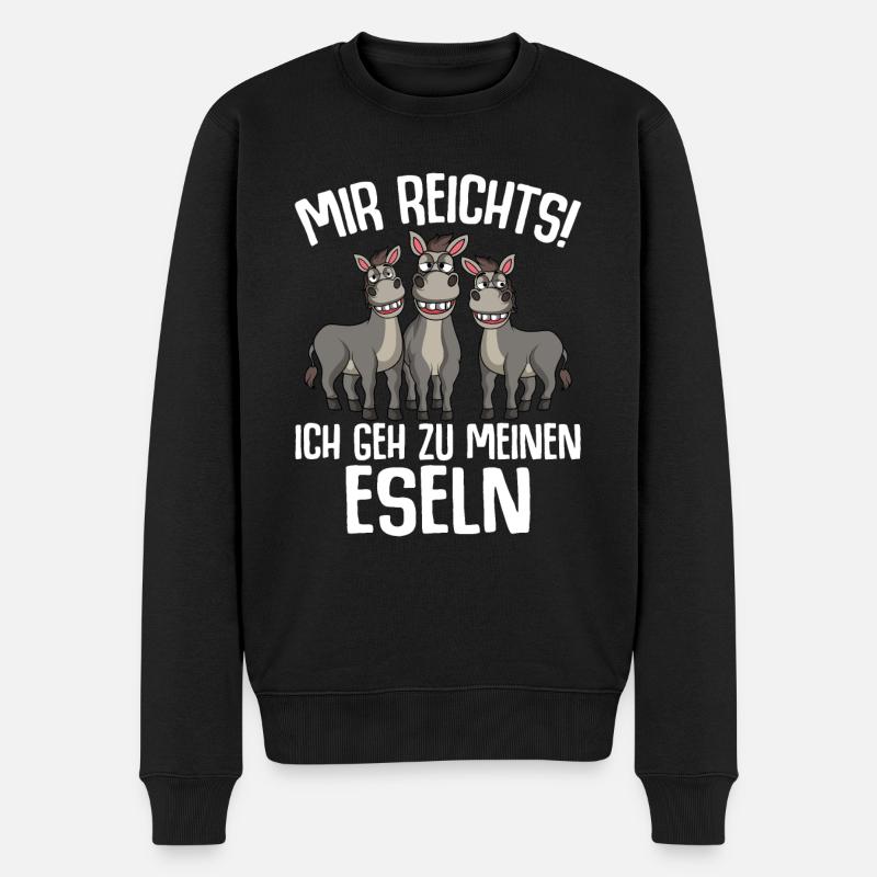 Mir reichts ich geh zu meinen Eseln - Männer Premium Bio Pullover - Schwarz