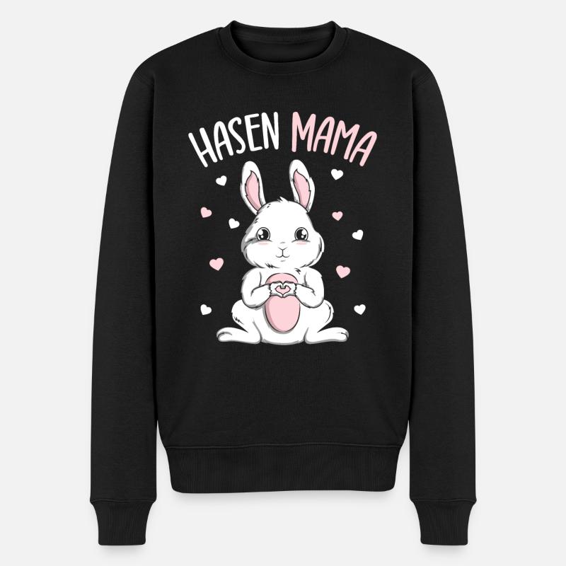 Rabbit Rabbit Mama Rabbit - Men's Premium Organic Jumper - black