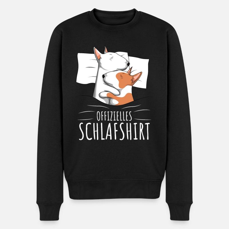 Offizielles Schlafshirt Bullterrier Hund - Männer Premium Bio Pullover - Schwarz
