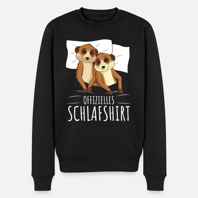 Offizielles Schlafshirt Erdmännchen Meerkat - Männer Premium Bio Pullover - Schwarz
