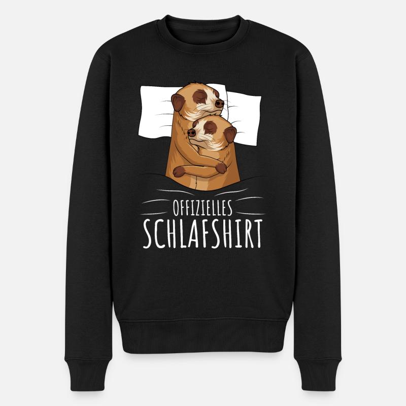 Offizielles Schlafshirt Erdmännchen - Männer Premium Bio Pullover - Schwarz