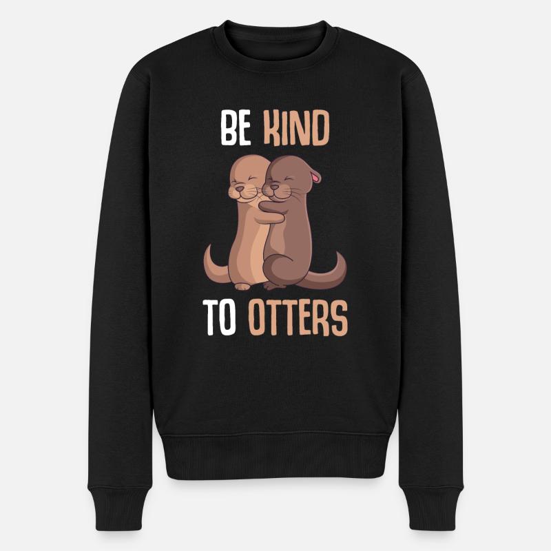 Be Kind To Otters Seeotter Otter - Økologisk premium-sweatshirt til mænd - sort