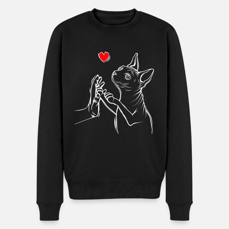 Sphynx Katze Liebe Sphinx Nacktkatze - Männer Premium Bio Pullover - Schwarz
